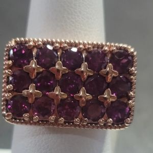 R172  Amethyst East West Cocktail Ring